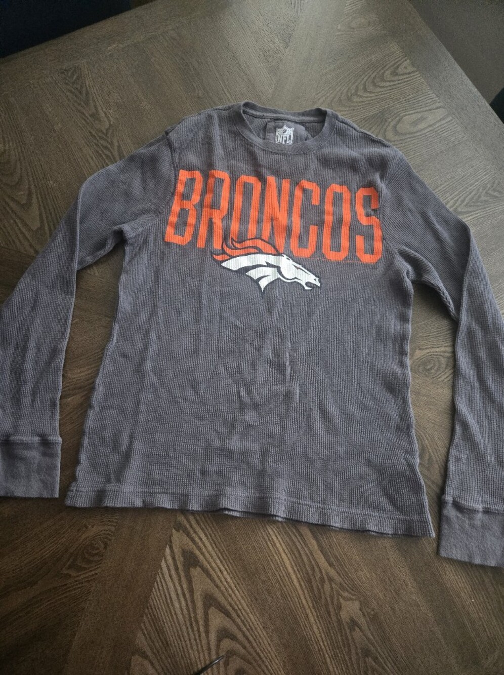 Denver Broncos by Team Apparel Waffle Knit Long Sleeve Top sz SMALL